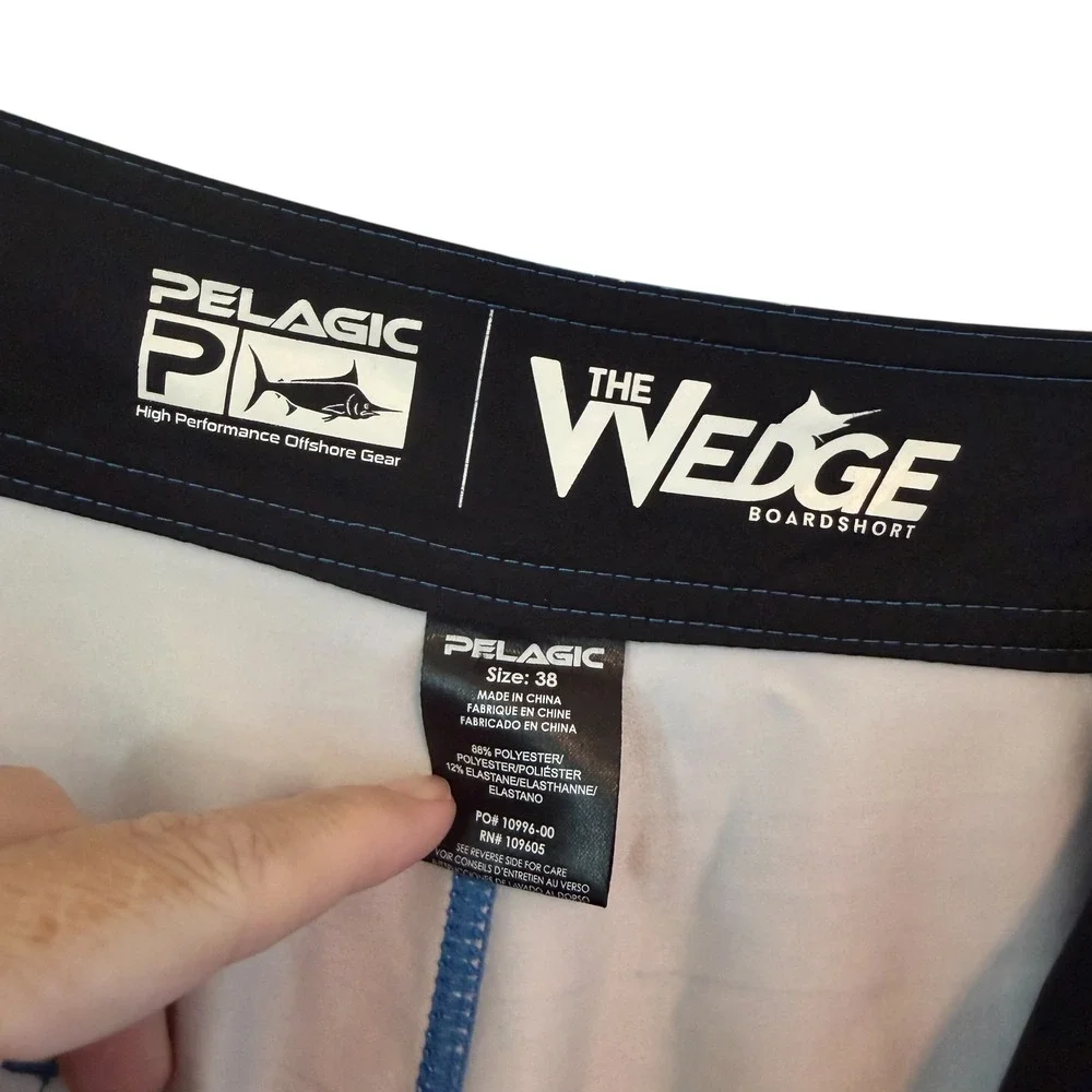 Pelagic The Wedge Boardshorts Mens 38 Patriotic American Flag Marlin Fishing XL